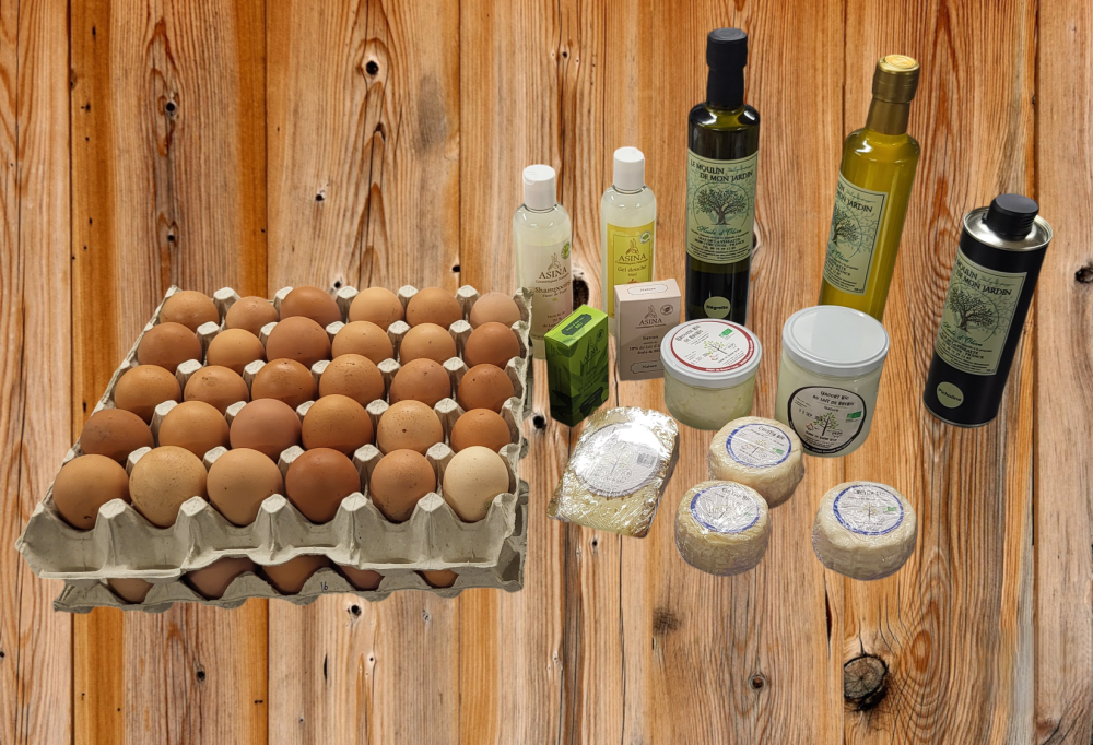 Sélection de produits locaux et maison à l’épicerie du Mas de Roux à Bragassargues (proche Quissac - Gard)